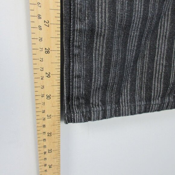 Edikted Women Jeans S Black Low Rise Stripe Lace Trim Wide Leg Trendy Preppy 626 - Picture 14 of 16